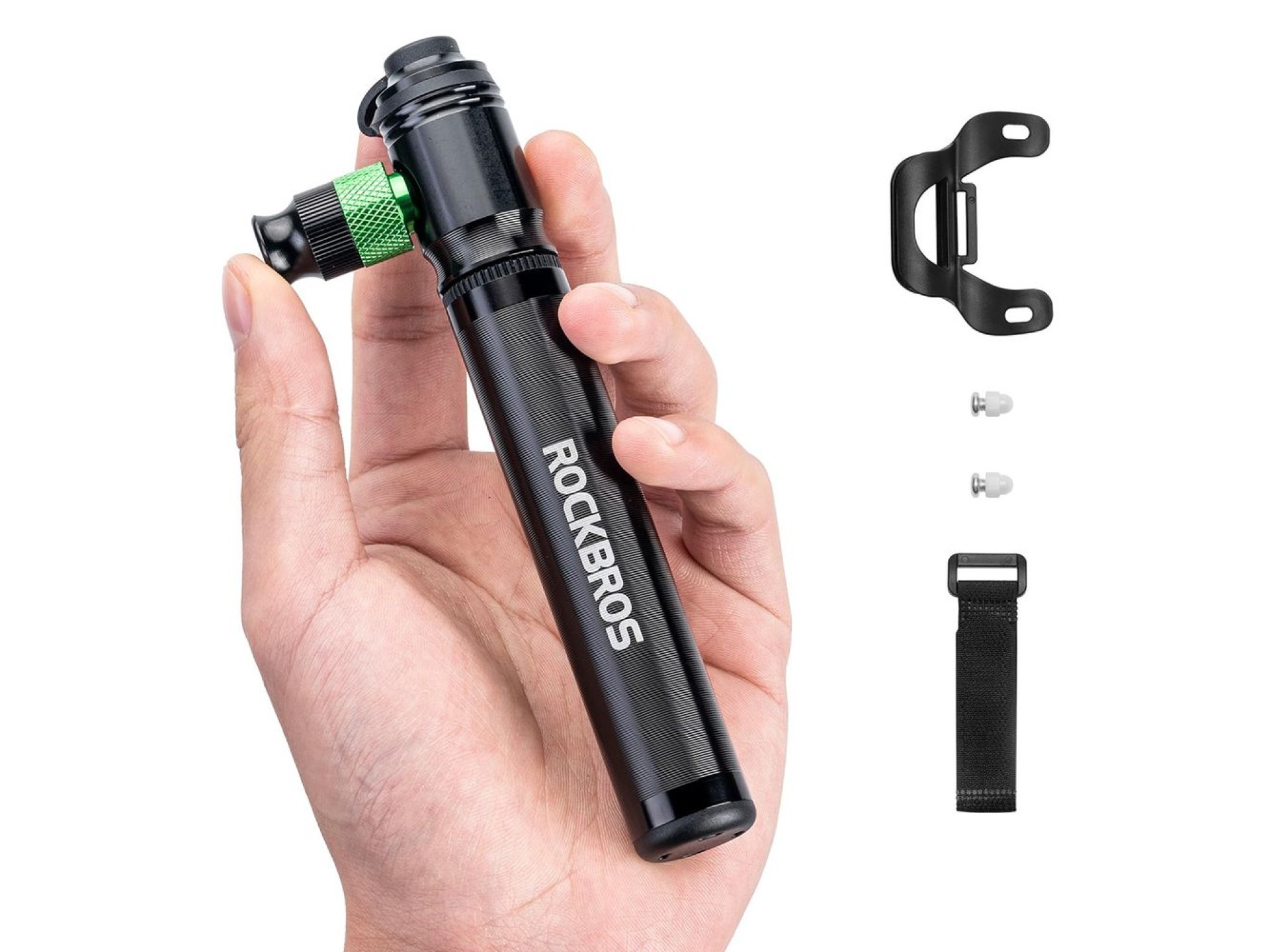 Bomba de CO2 manual/de aluminio Rockbros HQ-75D-CO2 - Negra