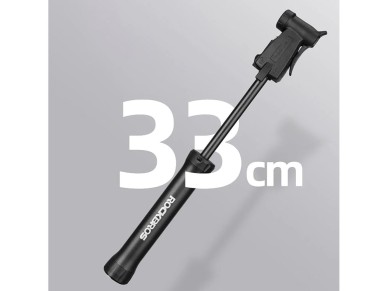 ROCKBROS TM-1701P 80 PSI Mini Bicycle Pump for Presta and Schrader Valves - Black