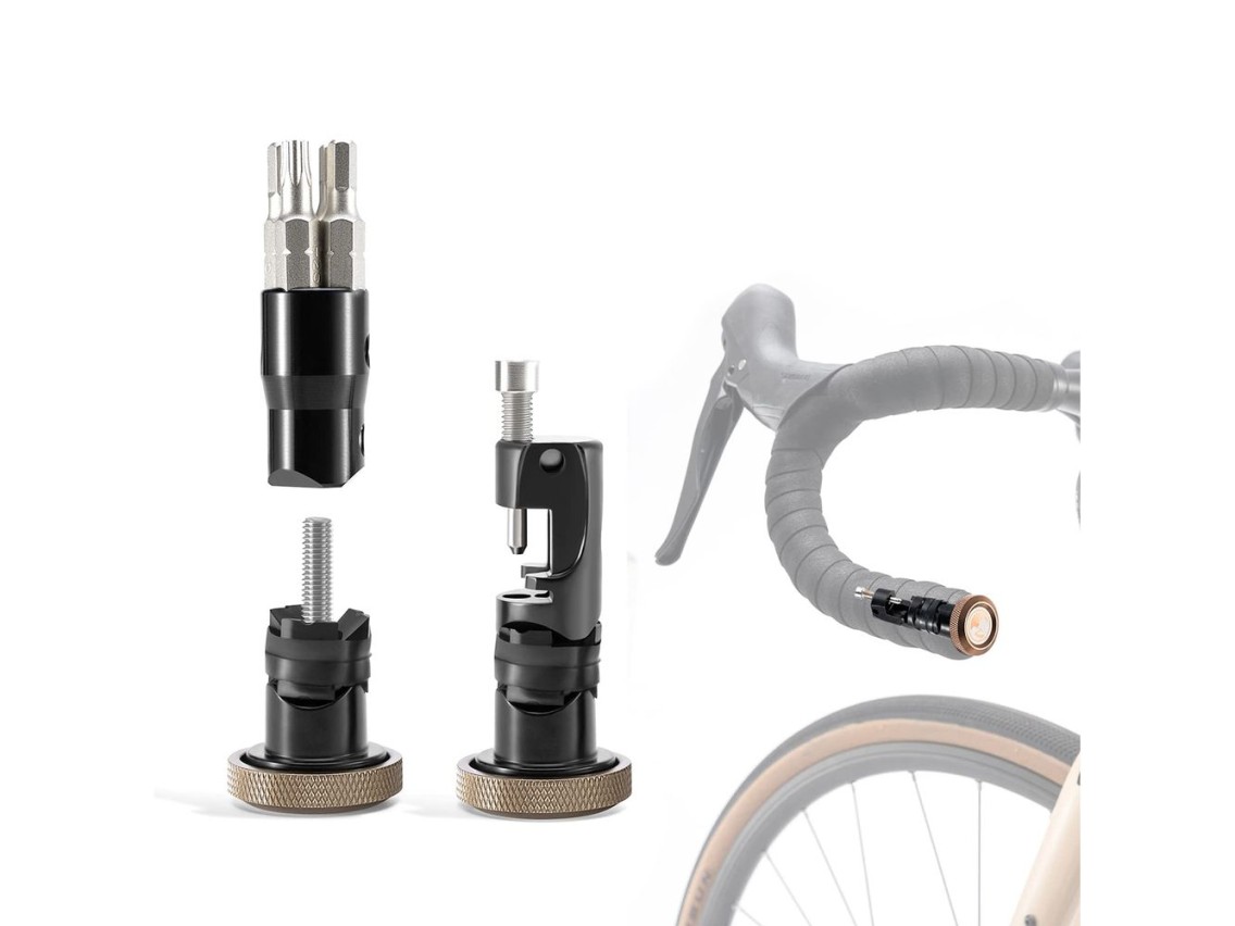 Rockbros ROAD TO SKY VK-KC10 6-in-1 Handlebar-Mounted Bicycle Multitool - Brown