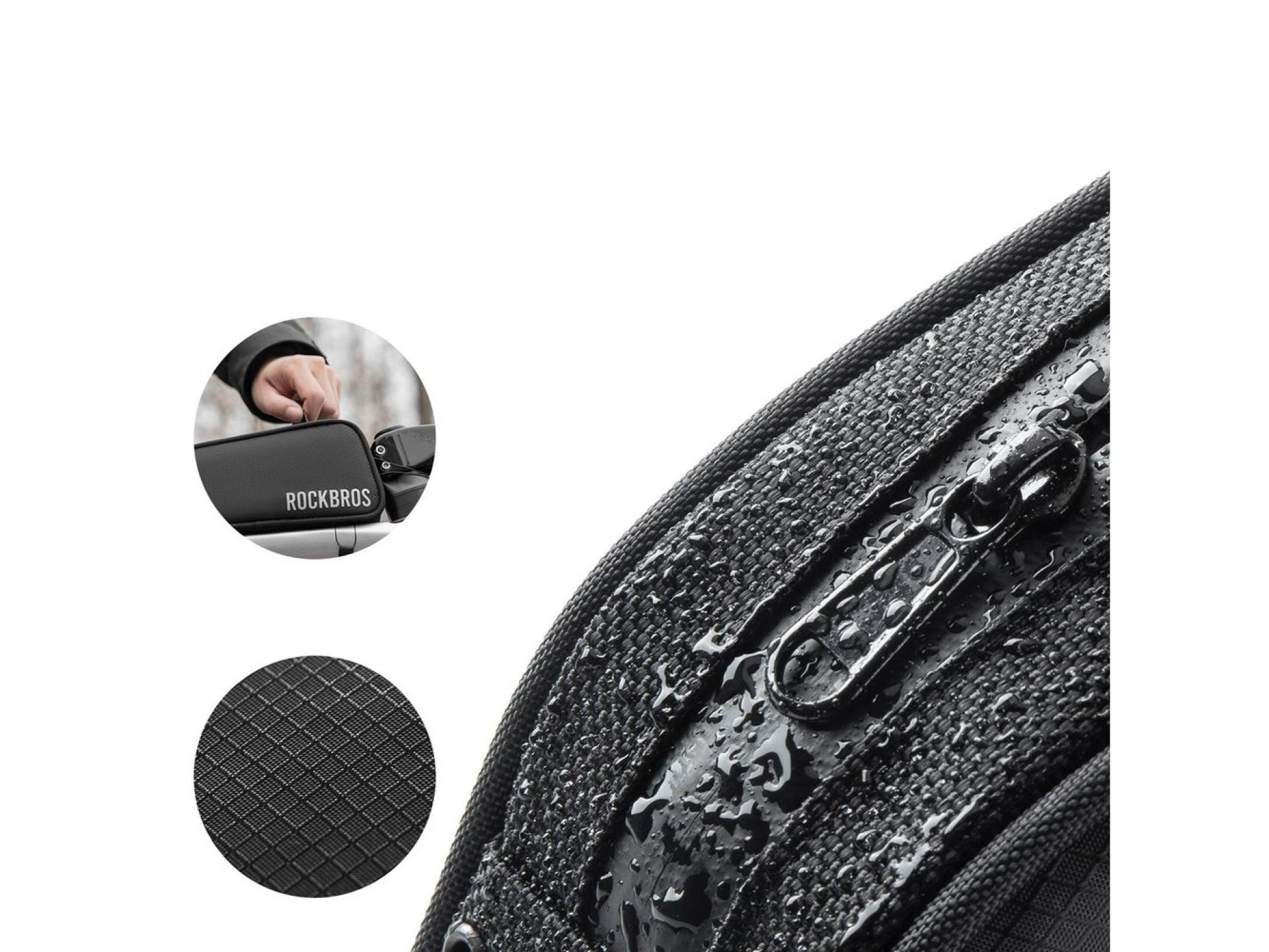 Rockbros TL004 ROAD TO SKY 0.7L Waterproof Frame Bike Bag - Black