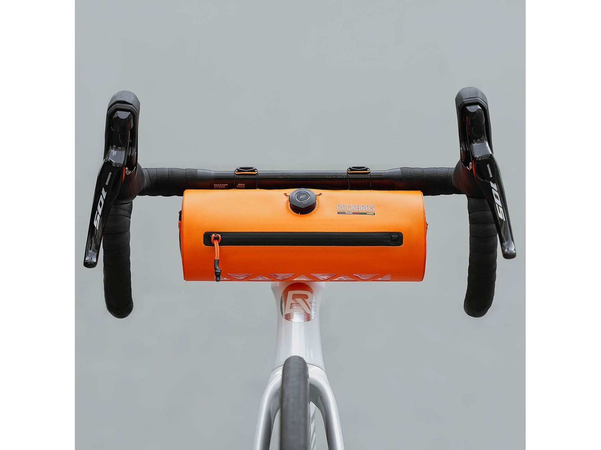 Bolsa de guidão para bicicleta Rockbros AS-143 ROAD TO SKY, impermeável, 2 litros - laranja