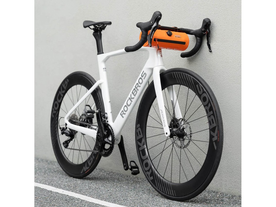 Bolsa de guidão para bicicleta Rockbros AS-143 ROAD TO SKY, impermeável, 2 litros - laranja