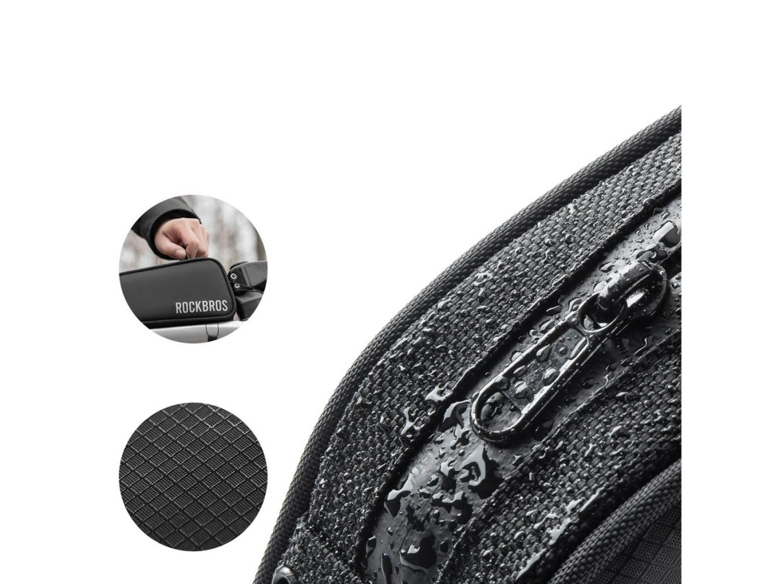 Bolsa para cuadro de bicicleta Rockbros TL004 ROAD TO SKY de 0,7 L, impermeable - Negra