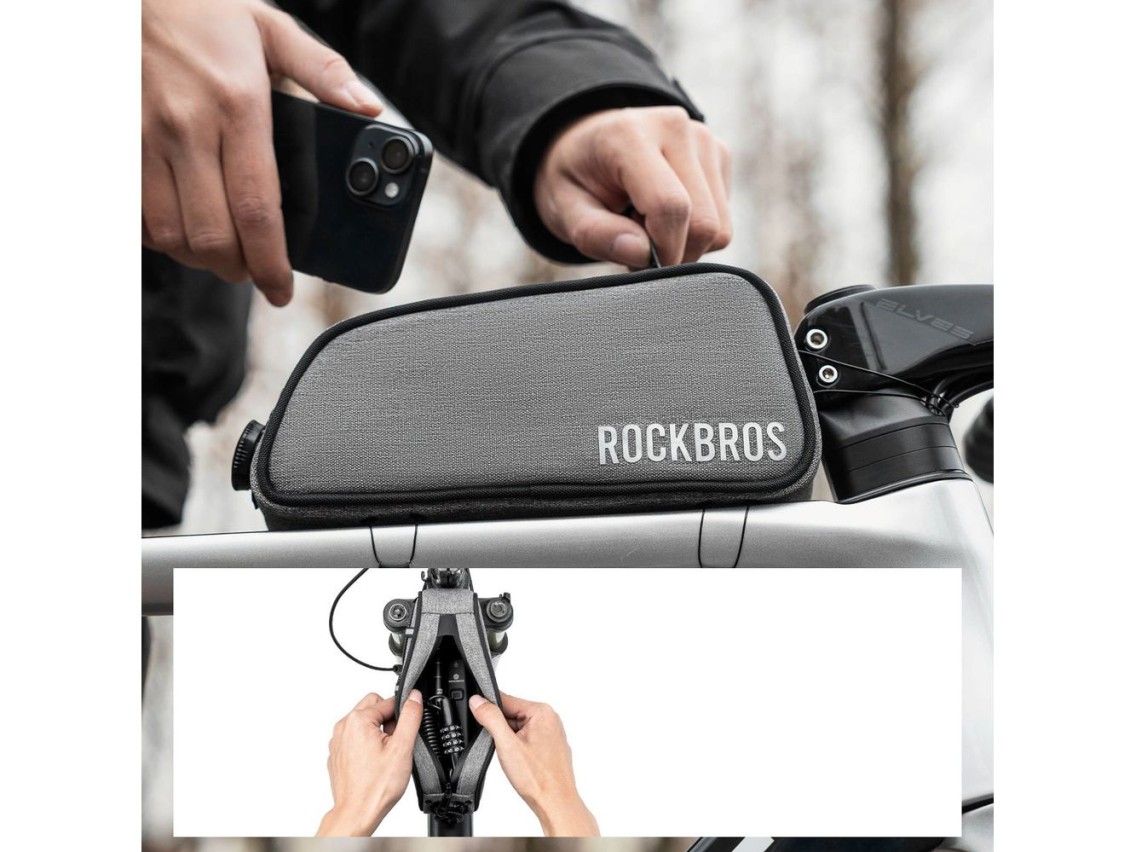 Rockbros TL004 ROAD TO SKY 0.7L Waterproof Frame Bike Bag - Gray