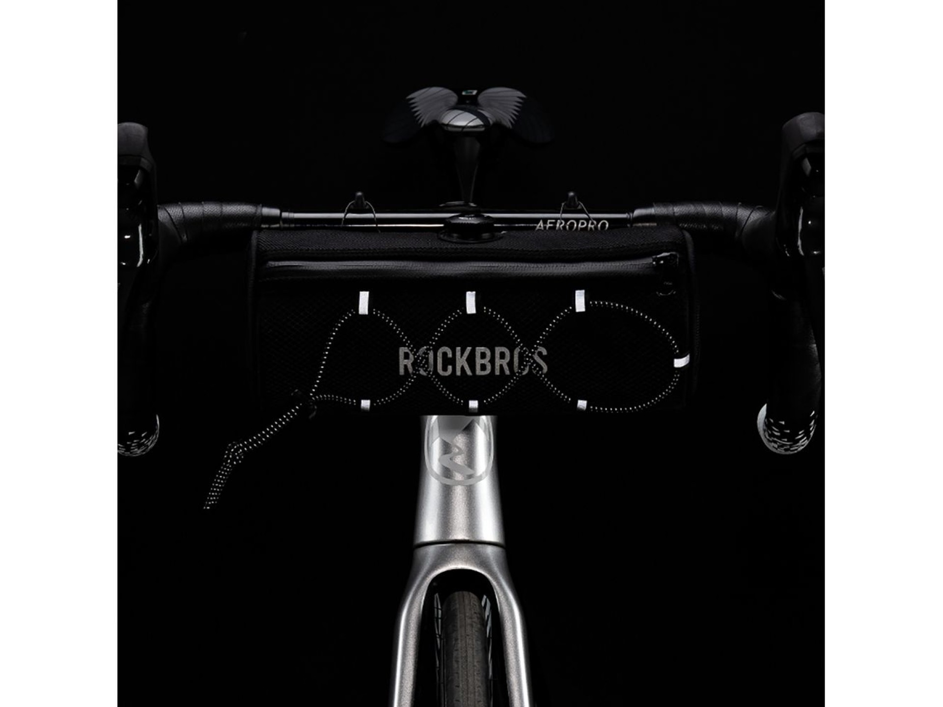 Bolsa de guidão para bicicleta Rockbros TL002 ROAD TO SKY 1.5L à prova d'água - Preta