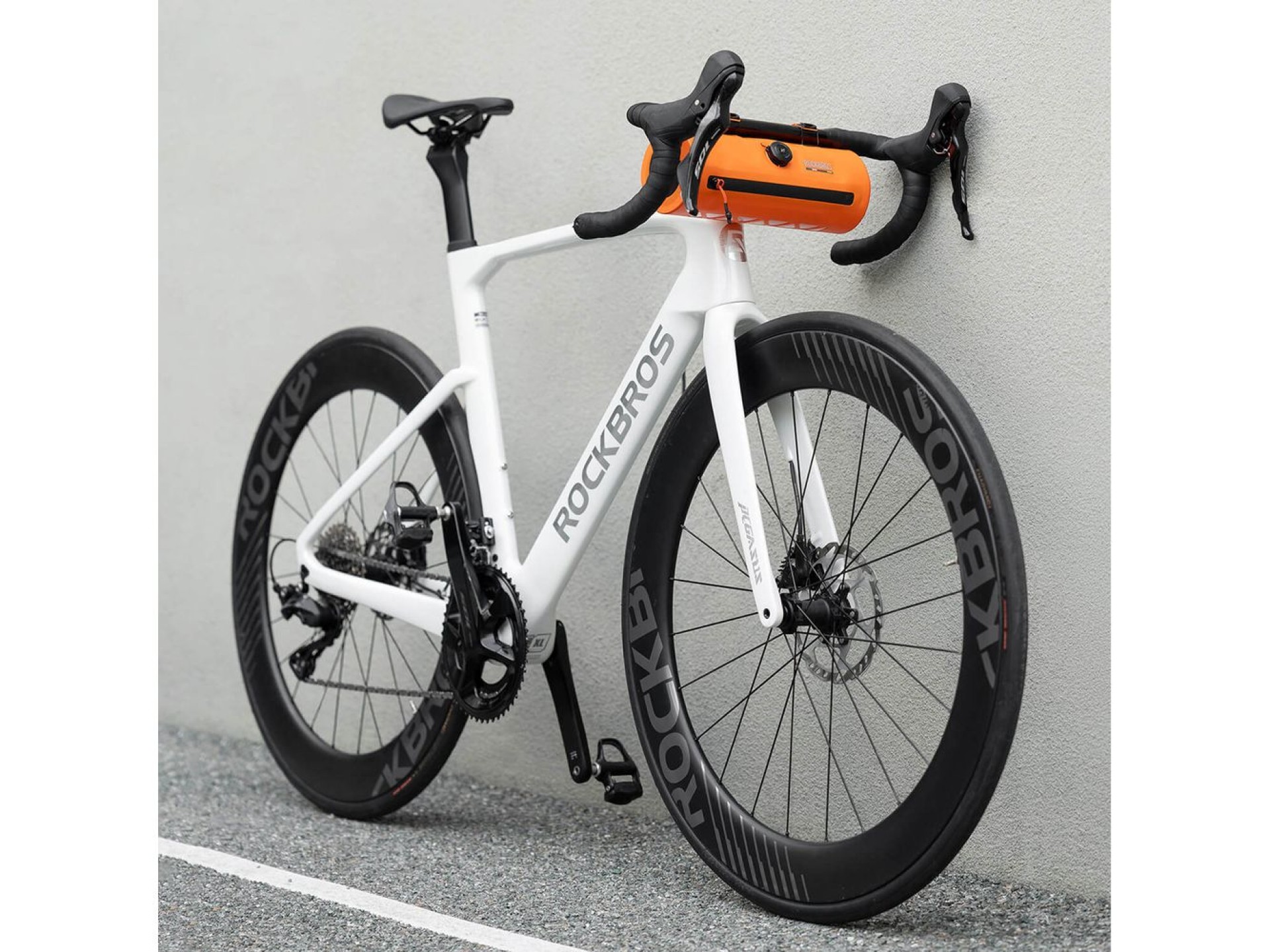 Bolsa de guidão para bicicleta Rockbros AS-143 ROAD TO SKY, impermeável, 2 litros - laranja