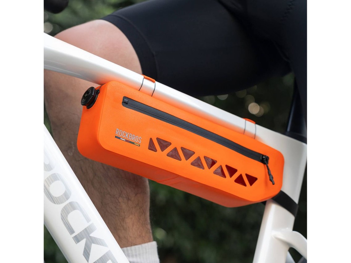 Bolsa de quadro impermeável Rockbros AS-140 ROAD TO SKY 1,7 l - laranja