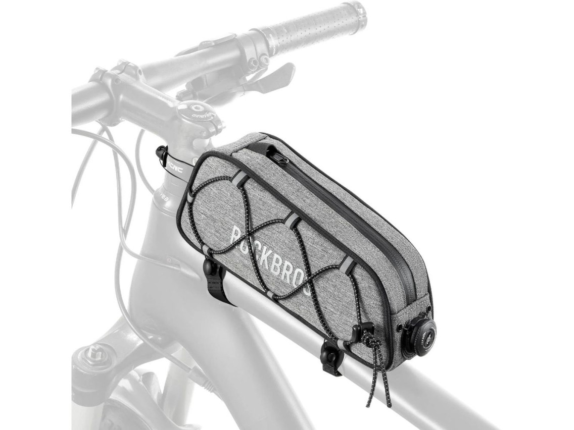 Bolsa para cuadro de bicicleta Rockbros TL004 ROAD TO SKY de 0,7 L, impermeable - Gris