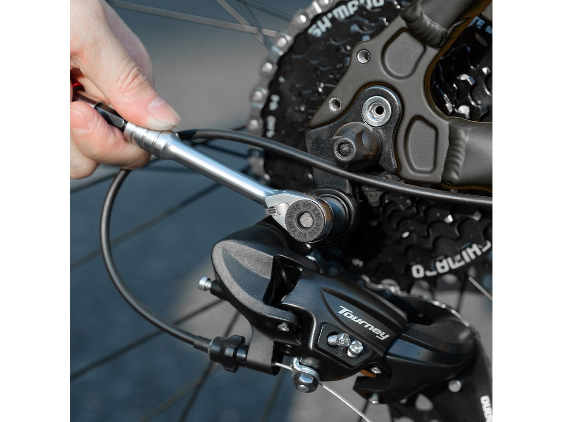 Rockbros Multitool Bicycle Tool Set with Ratchet Wrench and Tire Levers - Black