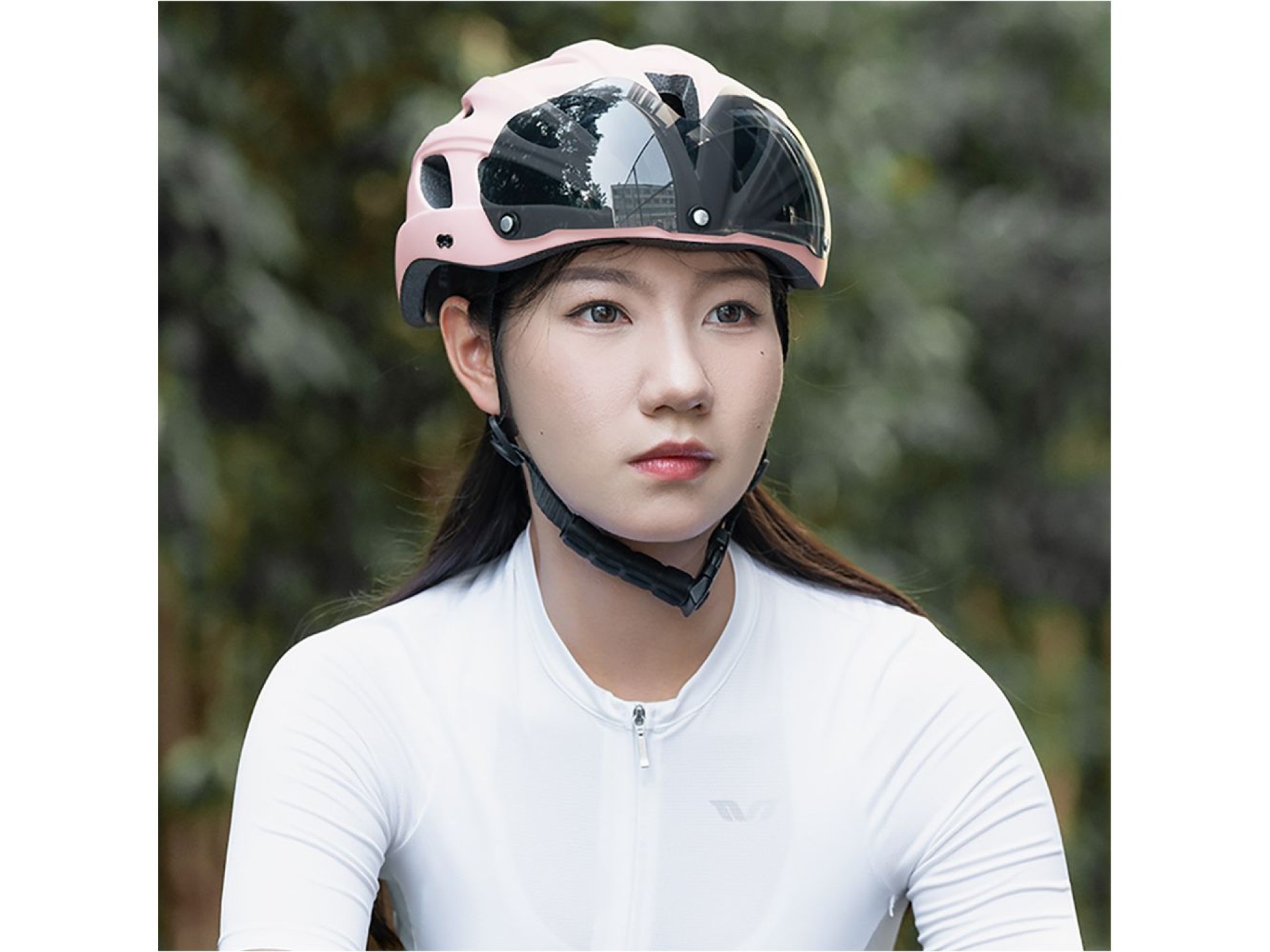 Capacete de ciclismo Rockbros com viseira, óculos de proteção UV removíveis, viseira removível, unis