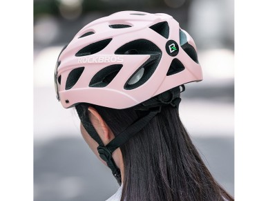 Rockbros Bike Helmet with Visor, Detachable UV Goggles, Detachable Visor, Unisex - Pink Rockbros Bike Helmet with Visor, Detachable UV Goggles, Detachable Visor, Unisex - Pink