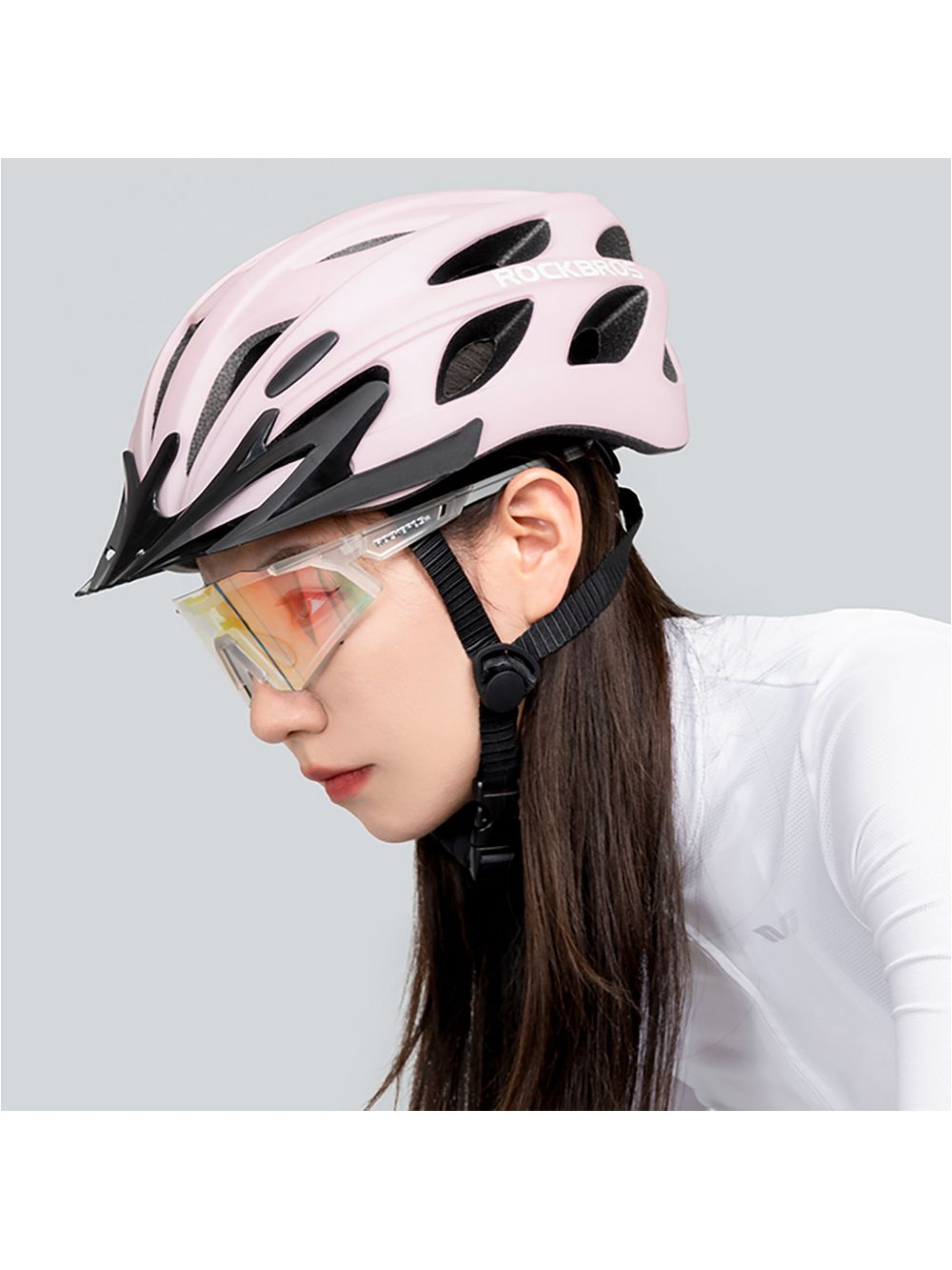 Capacete de ciclismo Rockbros com viseira, óculos de proteção UV removíveis, viseira removível, unis