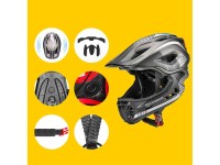 Rockbros TT-32SBTG-M children's bicycle helmet with removable chinbar, size M - gray Rockbros TT-32SBTG-M children's bicycle helmet with removable chinbar, size M - gray