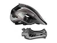 Rockbros TT-32SBTG-M children's bicycle helmet with removable chinbar, size M - gray Rockbros TT-32SBTG-M children's bicycle helmet with removable chinbar, size M - gray
