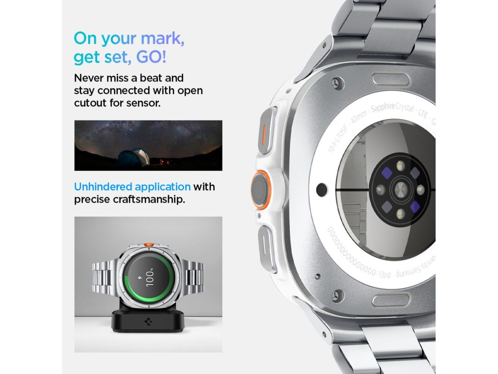 Spigen Modern Fit Band Bracelet for Samsung Galaxy Watch Ultra 47mm - Silver