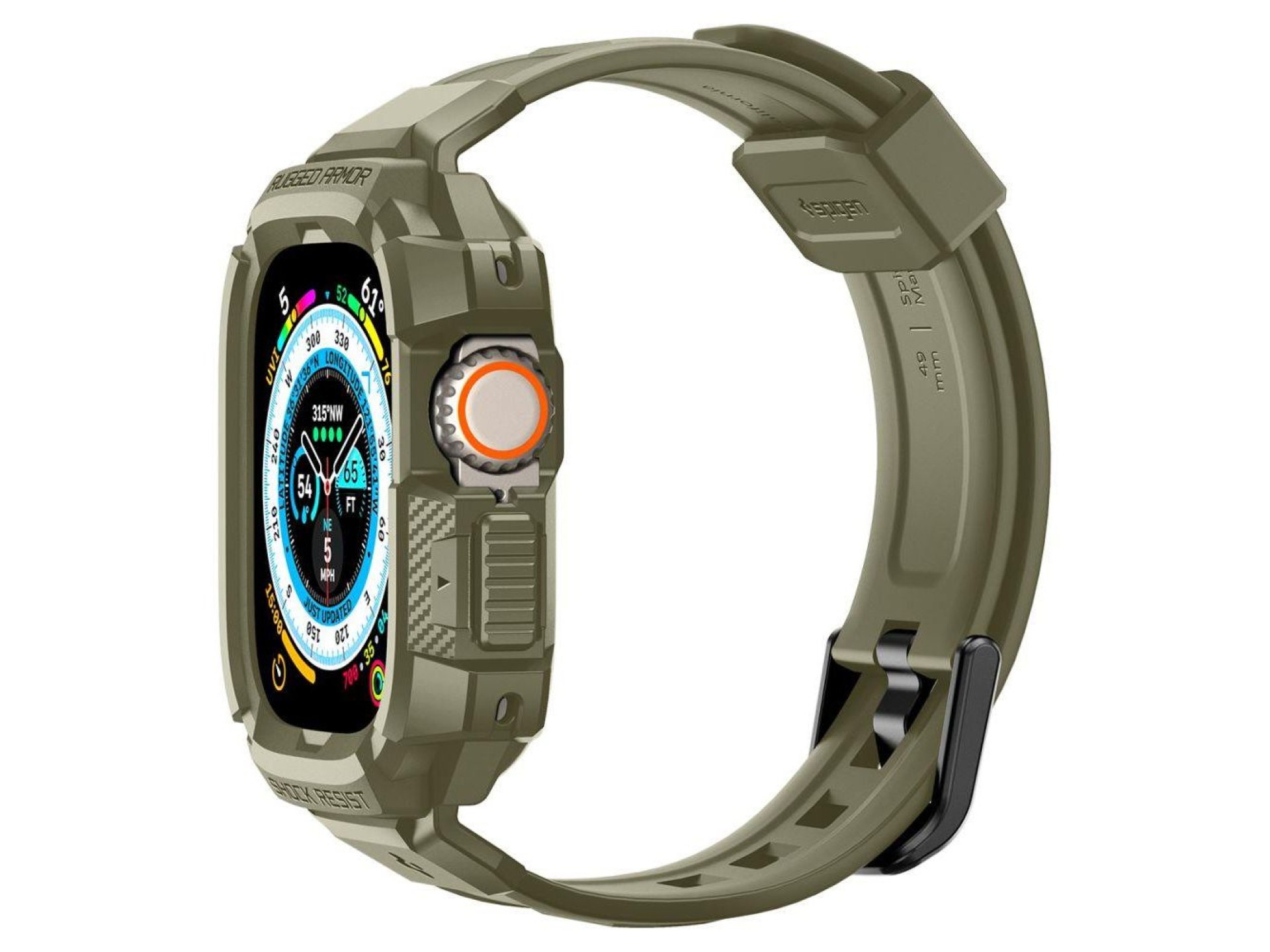Funda Spigen Rugged Armor Pro con correa para Apple Watch Ultra (49 mm) - Verde