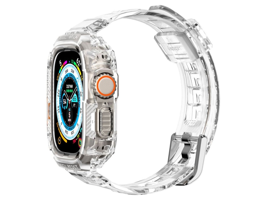 Funda Spigen Rugged Armor Pro con correa para Apple Watch Ultra (49 mm) - Transparente