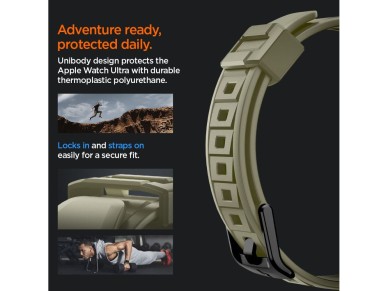 Spigen Rugged Armor Pro Case with Strap for Apple Watch Ultra (49mm) - Green Spigen Rugged Armor Pro Case with Strap for Apple Watch Ultra (49mm) - Green