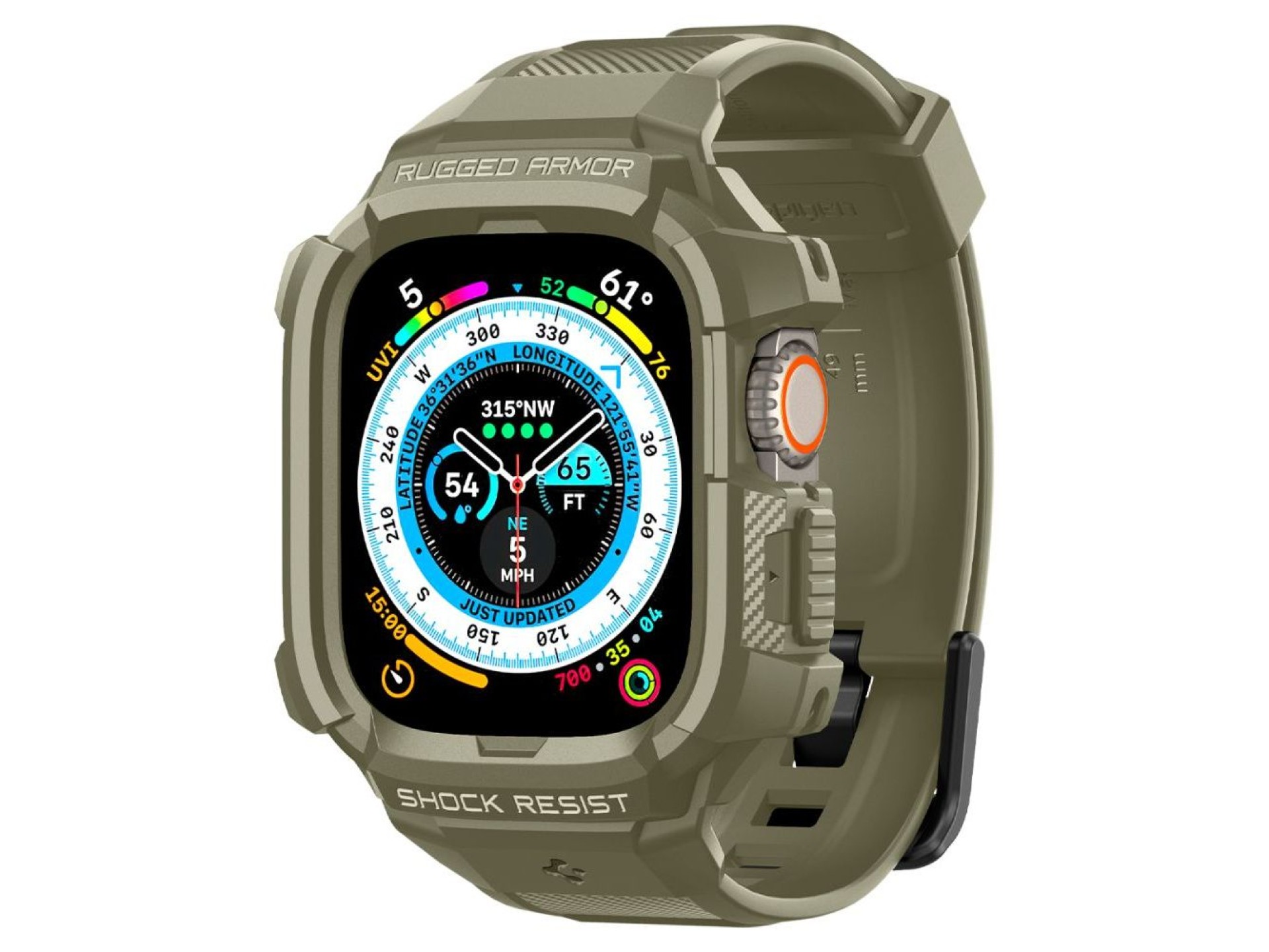 Funda Spigen Rugged Armor Pro con correa para Apple Watch Ultra (49 mm) - Verde
