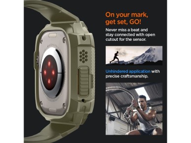 Spigen Rugged Armor Pro Case with Strap for Apple Watch Ultra (49mm) - Green Spigen Rugged Armor Pro Case with Strap for Apple Watch Ultra (49mm) - Green