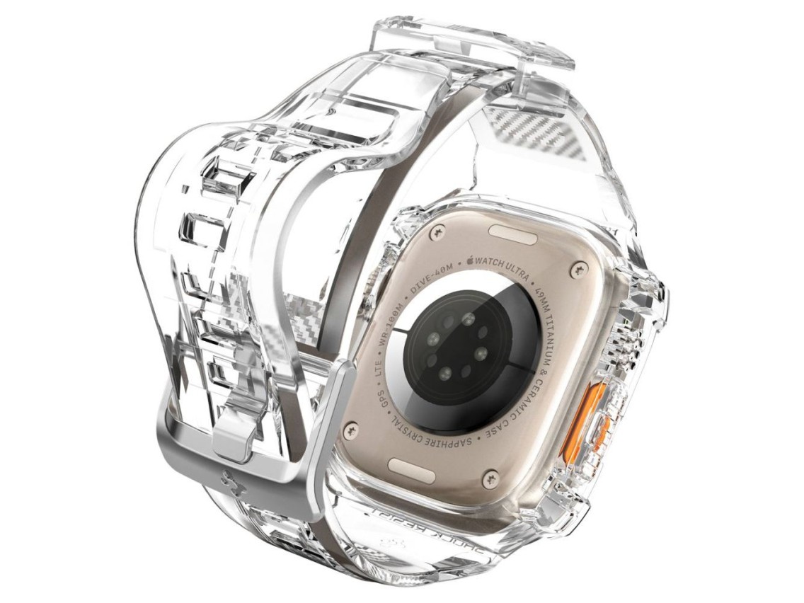Funda Spigen Rugged Armor Pro con correa para Apple Watch Ultra (49 mm) - Transparente