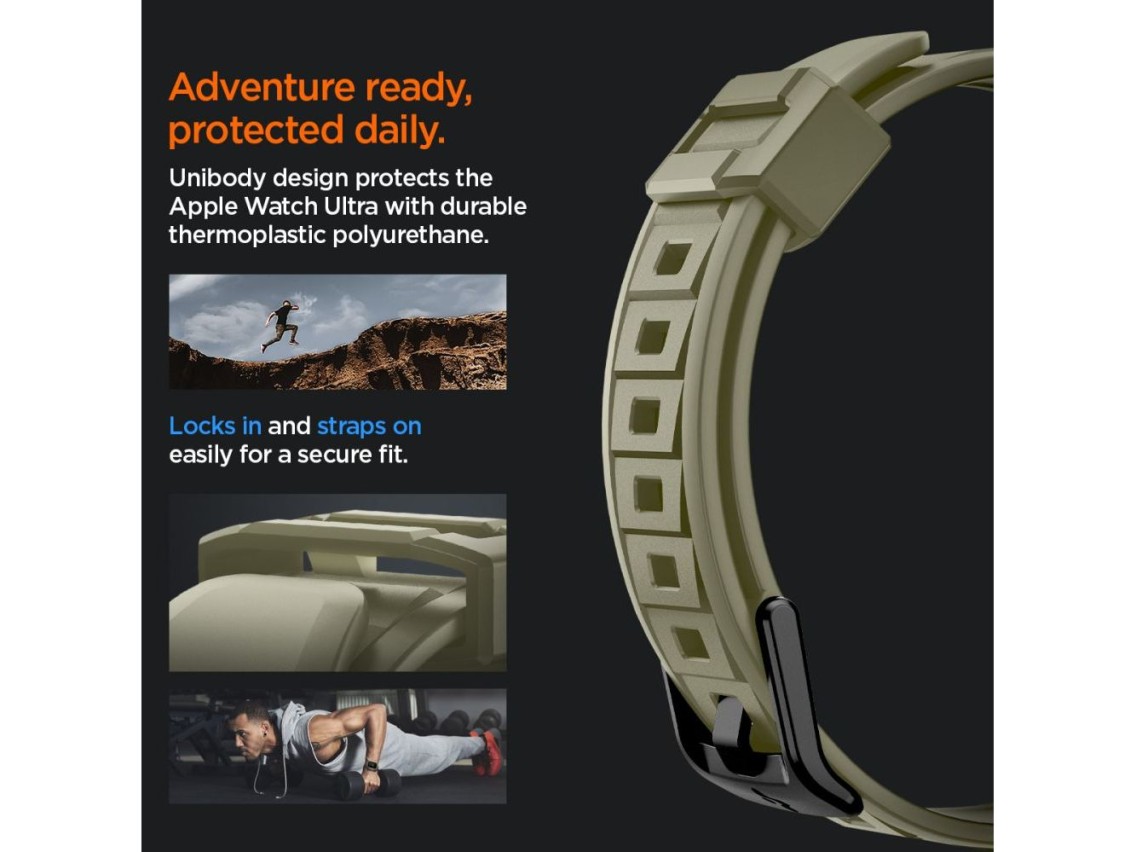 Funda Spigen Rugged Armor Pro con correa para Apple Watch Ultra (49 mm) - Verde