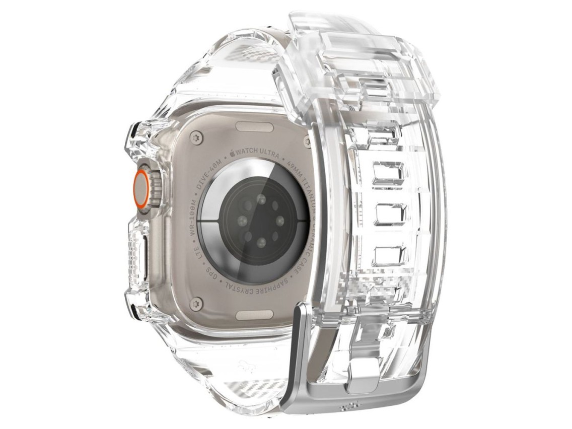 Funda Spigen Rugged Armor Pro con correa para Apple Watch Ultra (49 mm) - Transparente