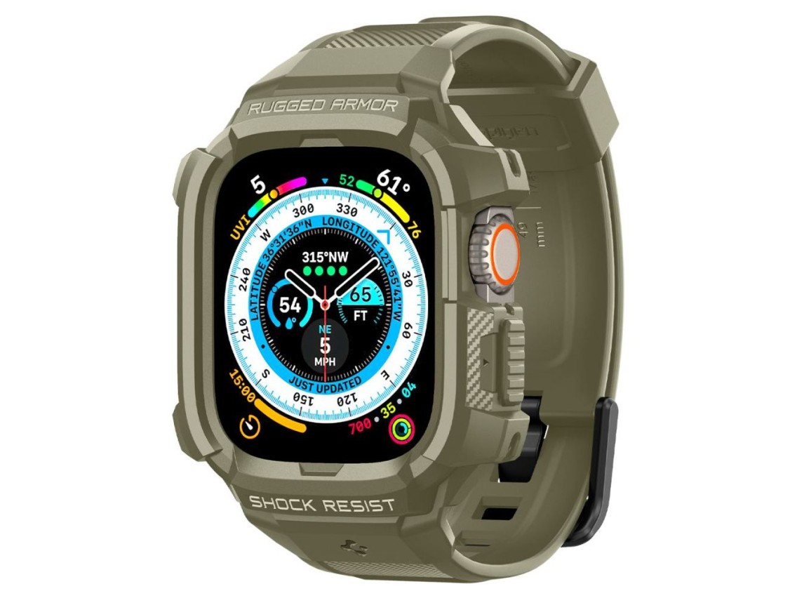 Funda Spigen Rugged Armor Pro con correa para Apple Watch Ultra (49 mm) - Verde