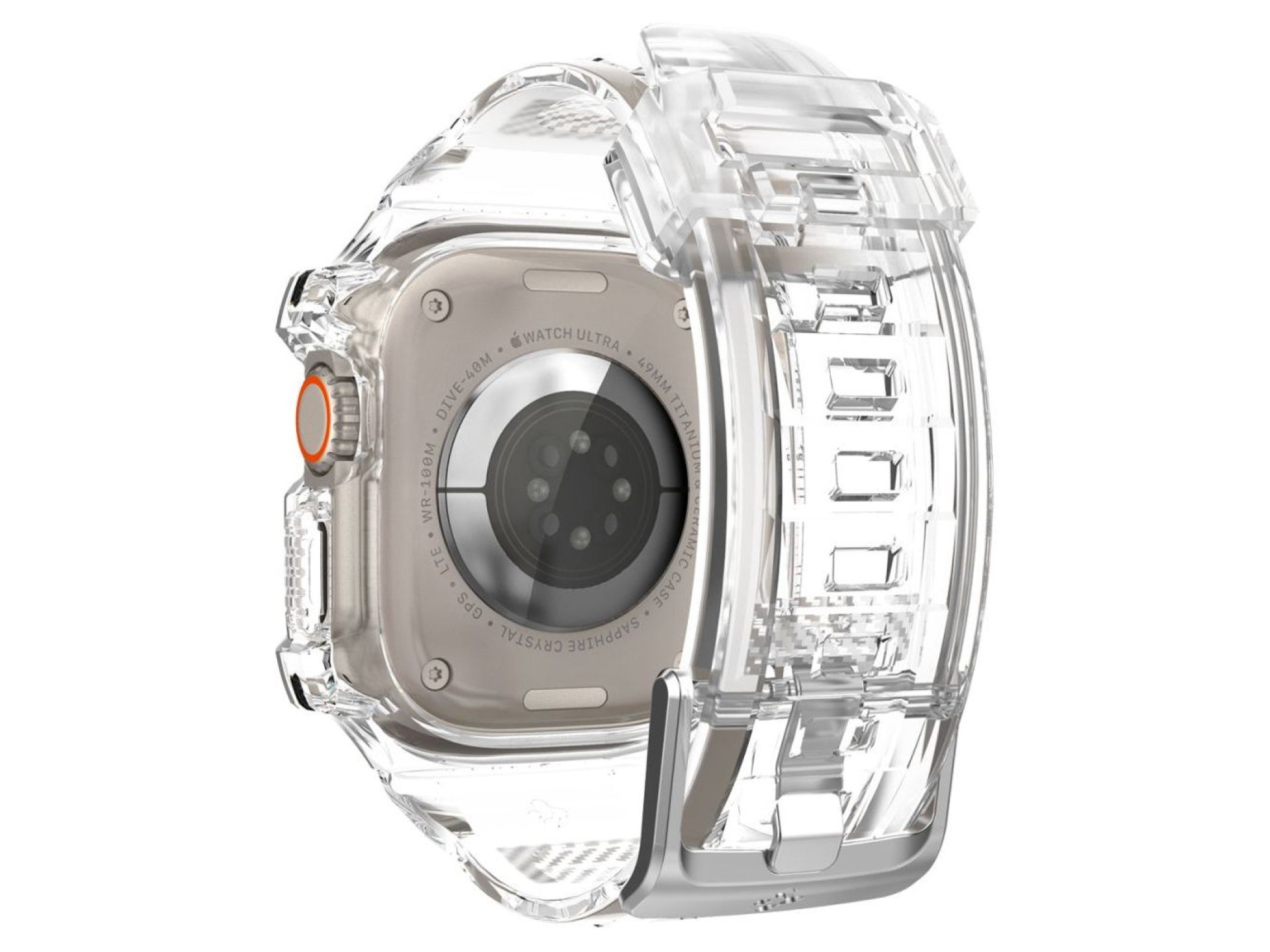 Funda Spigen Rugged Armor Pro con correa para Apple Watch Ultra (49 mm) - Transparente