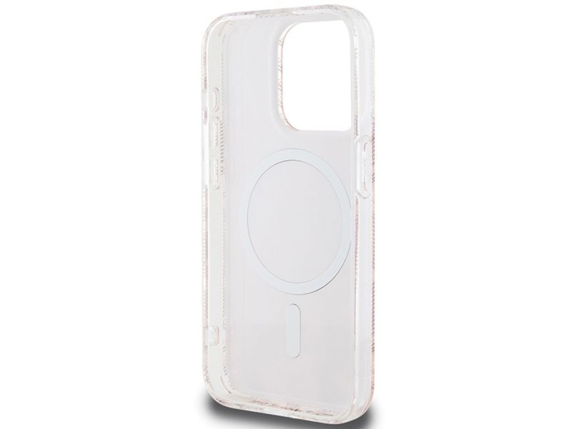 Capa Guess IML GCube MagSafe para iPhone 15 Pro - rosa