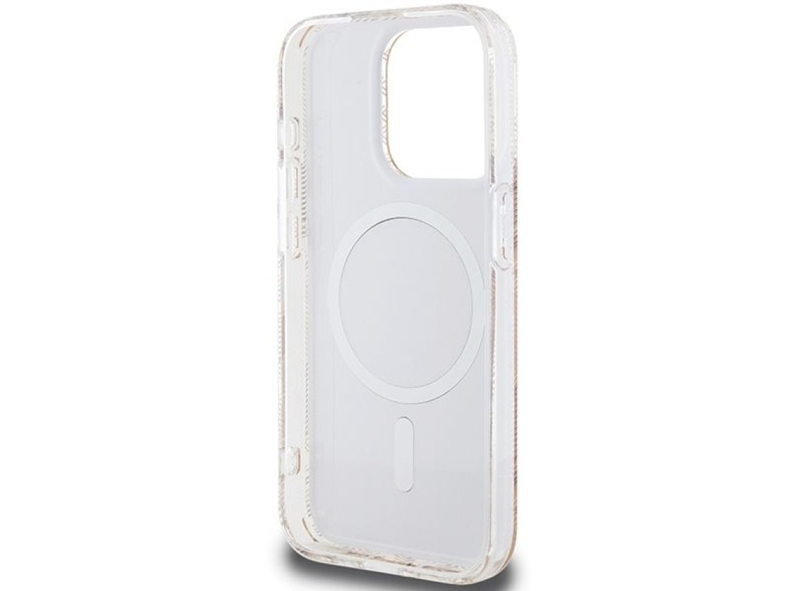 Funda Guess IML GCube MagSafe para iPhone 15 Pro - marrón