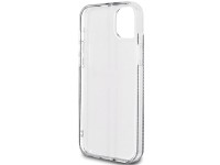 Capa Guess IML 4G com listras douradas para iPhone 15 Plus / 14 Plus - preta