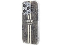 Capa Guess IML 4G Gold Stripe para iPhone 15 Pro - marrom