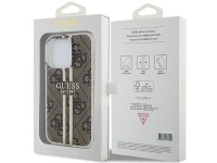 Capa Guess IML 4G Gold Stripe para iPhone 15 Pro - marrom