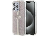 Guess IML 4G Gold Stripe case for iPhone 15 Pro - pink