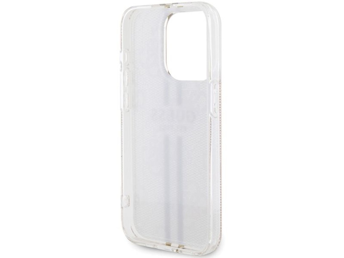 Funda Guess IML 4G Gold Stripe para iPhone 15 Pro - rosa