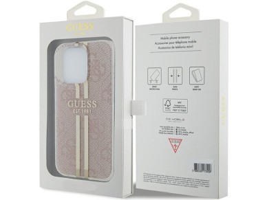 Funda Guess IML 4G Gold Stripe para iPhone 15 Pro - rosa