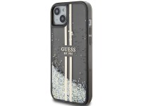 Funda Guess Liquid Glitter Gold Stripes para iPhone 15 Plus / 14 Plus - negra Funda Guess Liquid Glitter Gold Stripes para iPhone 15 Plus / 14 Plus - negra