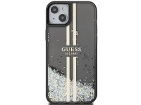 Funda Guess Liquid Glitter Gold Stripes para iPhone 15 Plus / 14 Plus - negra Funda Guess Liquid Glitter Gold Stripes para iPhone 15 Plus / 14 Plus - negra