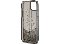Funda Guess Liquid Glitter Gold Stripes para iPhone 15 Plus / 14 Plus - negra Funda Guess Liquid Glitter Gold Stripes para iPhone 15 Plus / 14 Plus - negra