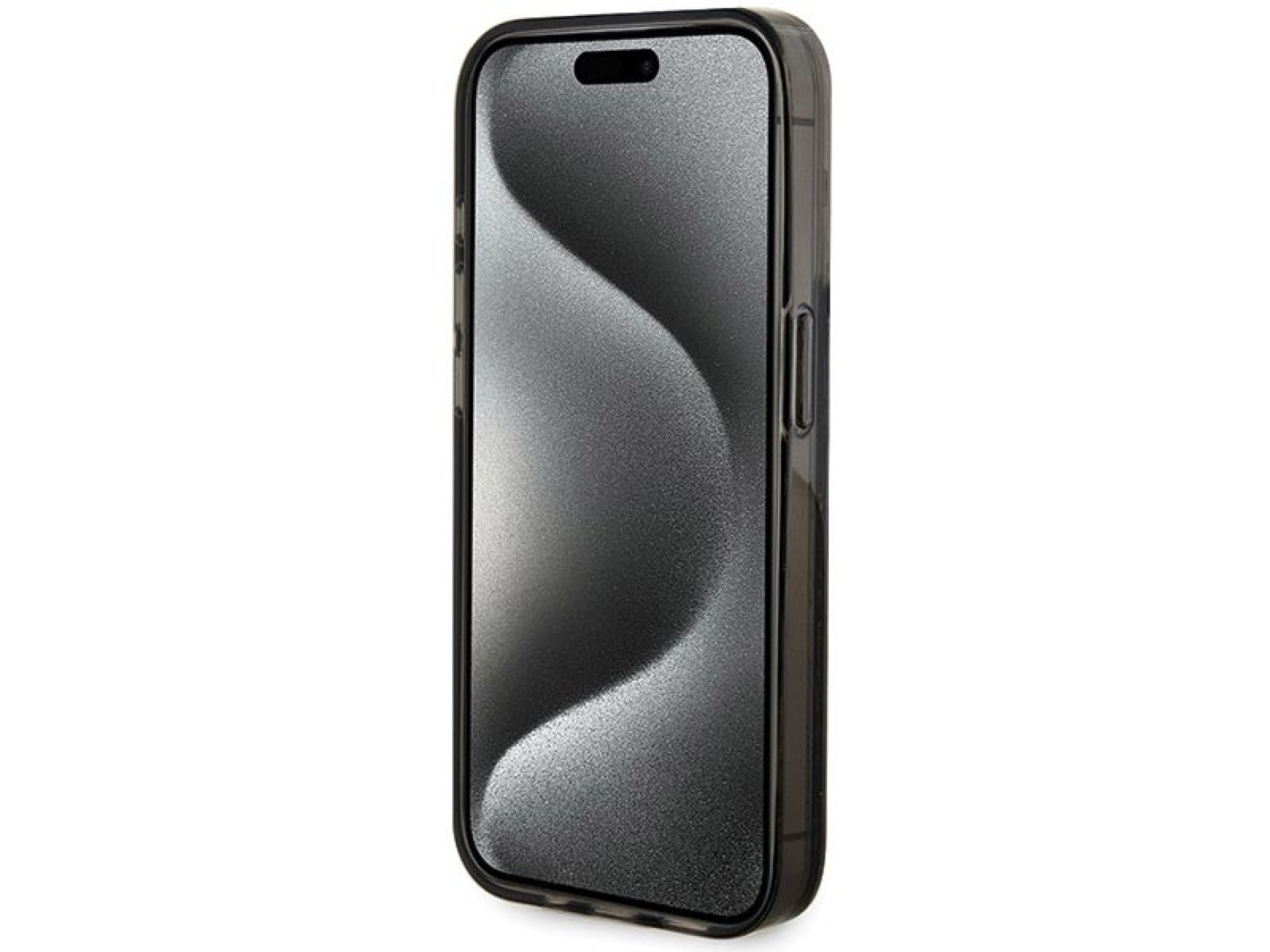 Capa Guess Liquid Glitter Gold Stripes para iPhone 15 Pro - preta