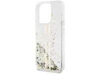 Guess Liquid Glitter Gold Stripes case for iPhone 15 Pro Max - transparent Guess Liquid Glitter Gold Stripes case for iPhone 15 Pro Max - transparent