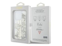 Guess Liquid Glitter Gold Stripes case for iPhone 15 Pro Max - transparent Guess Liquid Glitter Gold Stripes case for iPhone 15 Pro Max - transparent