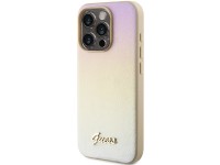 Capa Guess Saffiano Iridescent Script para iPhone 14 Pro - dourada Capa Guess Saffiano Iridescent Script para iPhone 14 Pro - dourada