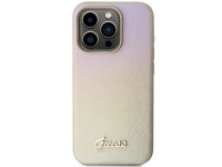 Capa Guess Saffiano Iridescent Script para iPhone 14 Pro - dourada Capa Guess Saffiano Iridescent Script para iPhone 14 Pro - dourada