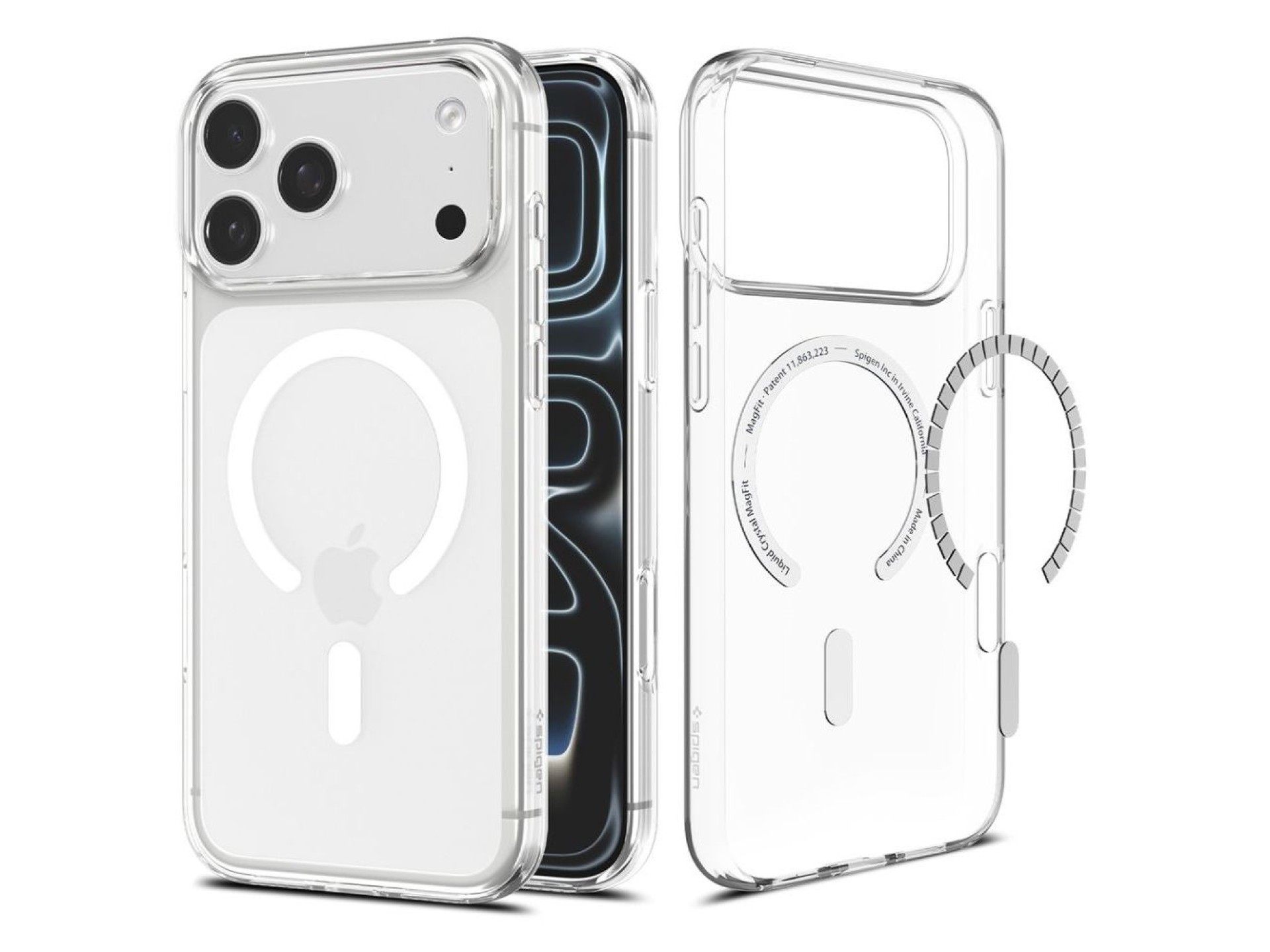Capa Spigen Liquid Crystal MagSafe para iPhone 18 Pro / 17 Pro - Transparente e Branca