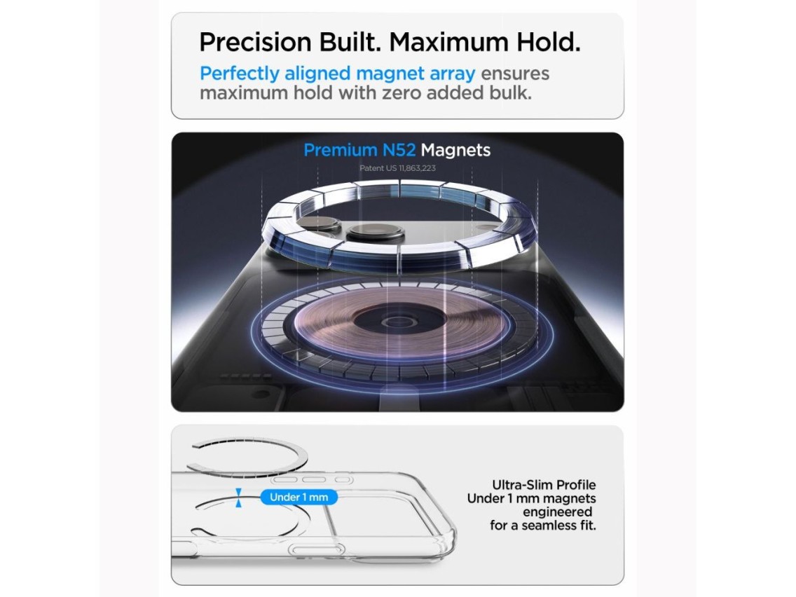 Capa Spigen Liquid Crystal MagSafe para iPhone 18 Pro / 17 Pro - Transparente e Branca
