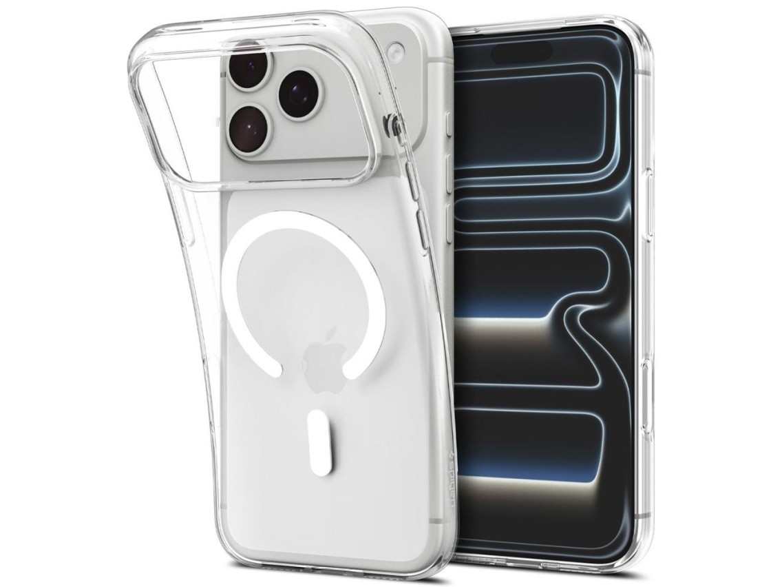 Capa Spigen Liquid Crystal MagSafe para iPhone 18 Pro / 17 Pro - Transparente e Branca