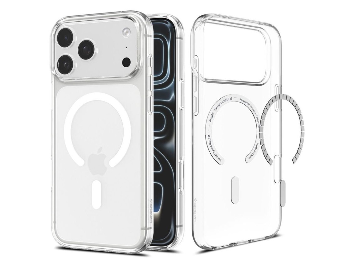 Capa Spigen Liquid Crystal MagSafe para iPhone 18 Pro / 17 Pro - Transparente e Branca