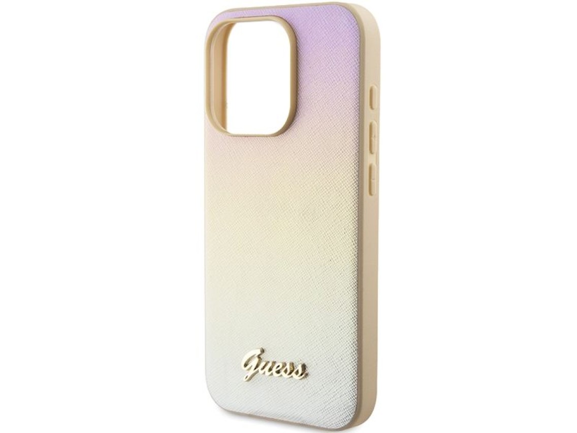 Guess GUHCP15XPSAIRSD iPhone 15 Pro Max 6.7" gold/gold hardcase Saffiano Iridescent Script